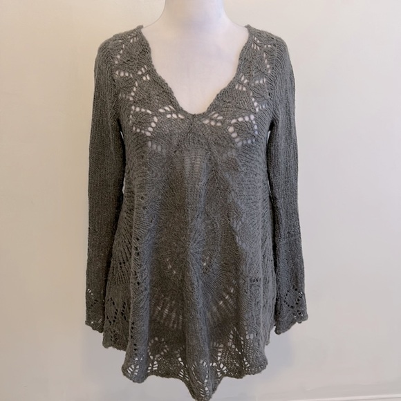 Free People Hearth & Home Gray Sweater Tunic - Picture 3 of 9